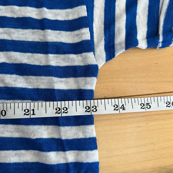 J. Crew Linen roll-cuff crewneck T-shirt in stripe 100% Linen Size 2X - NEW - Picture 7 of 8